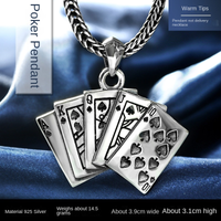 Poker Style Pendant with Leather Cord Gift